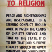Recall to Religion - Peace and righteousness are inseparable.