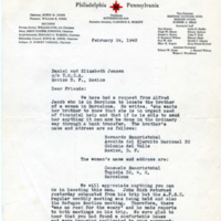Letter from Lucille H Stevens to Daniel and Elizabeth Jensen
